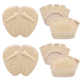4 Pairs Metatarsal Pads Women Ball of Foot Cushions Toe Separator Socks Soft Forefoot Pads High Heel Inserts Metatarsal Socks Metatarsal Sleeves Forefoot Socks