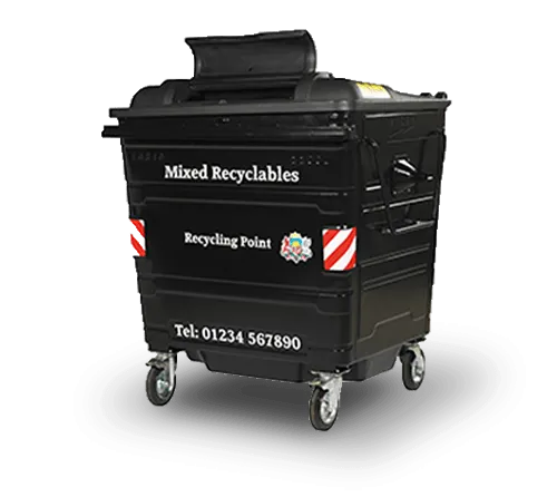 660 Litre Metal Wheelie bin with Choice of Lid