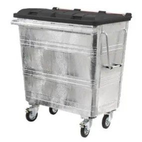 660 Litre Metal Wheelie bin with Choice of Lid