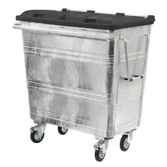660 Litre Metal Wheelie bin with Choice of Lid