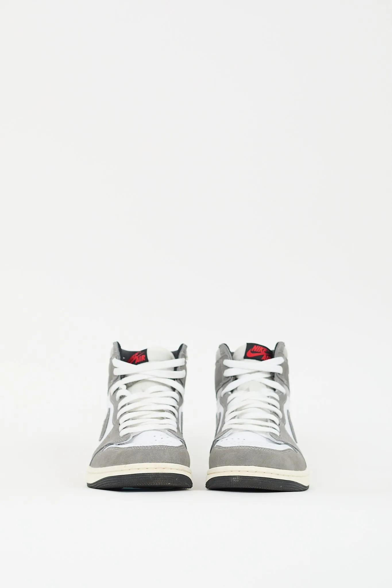 Air Jordan Grey & White Retro High 1 Sneaker