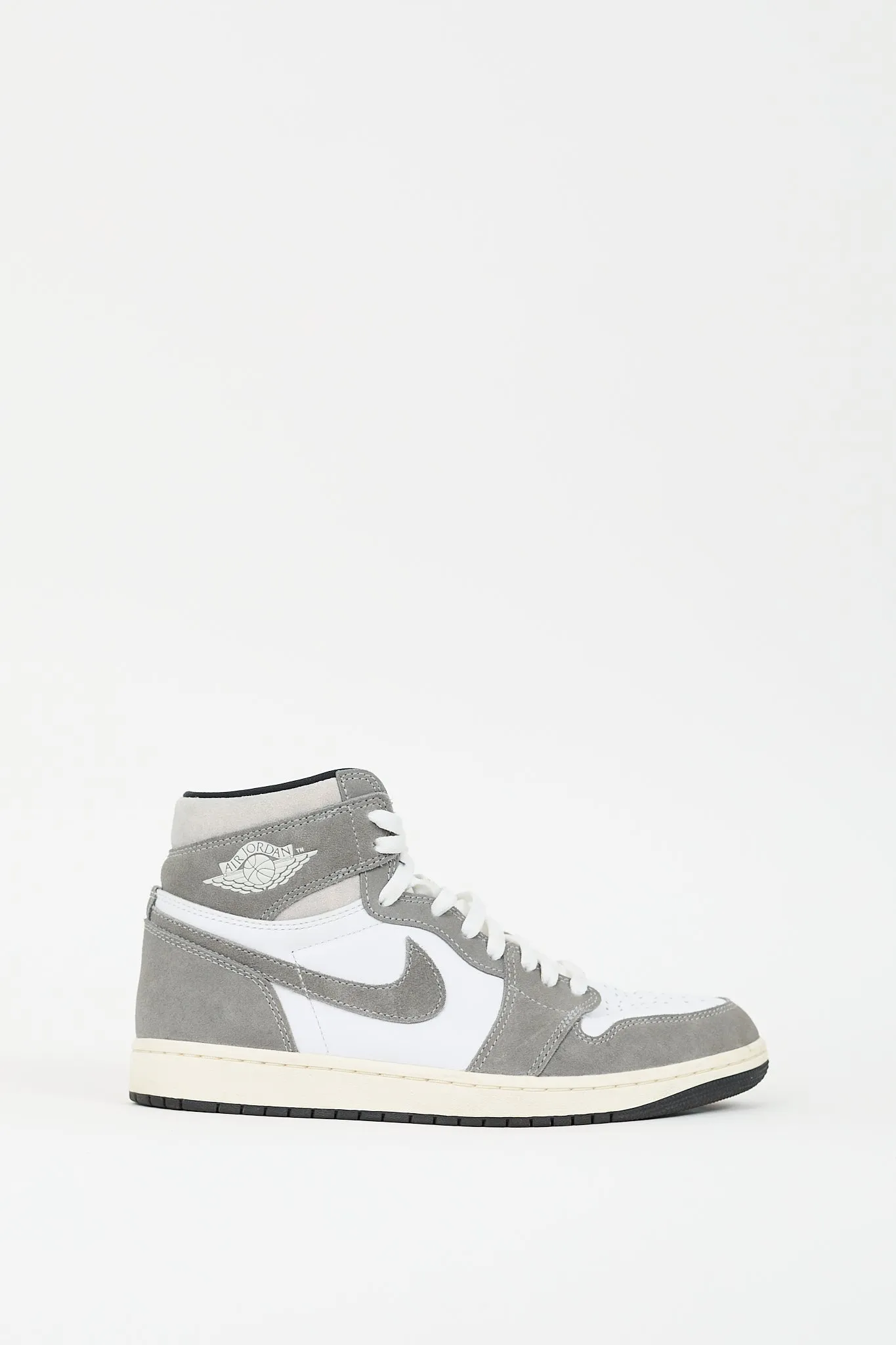 Air Jordan Grey & White Retro High 1 Sneaker