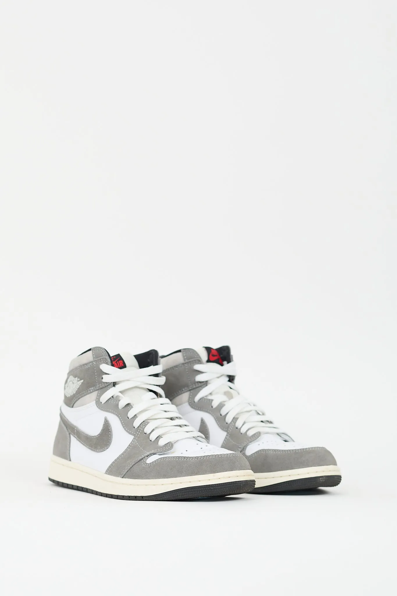 Air Jordan Grey & White Retro High 1 Sneaker