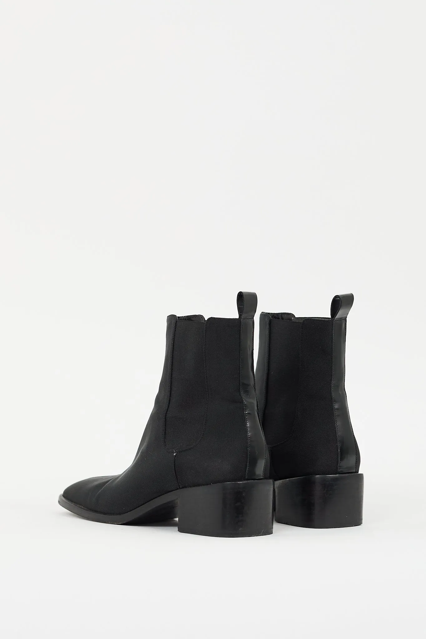 Black Canvas Chelsea Ankle Boot