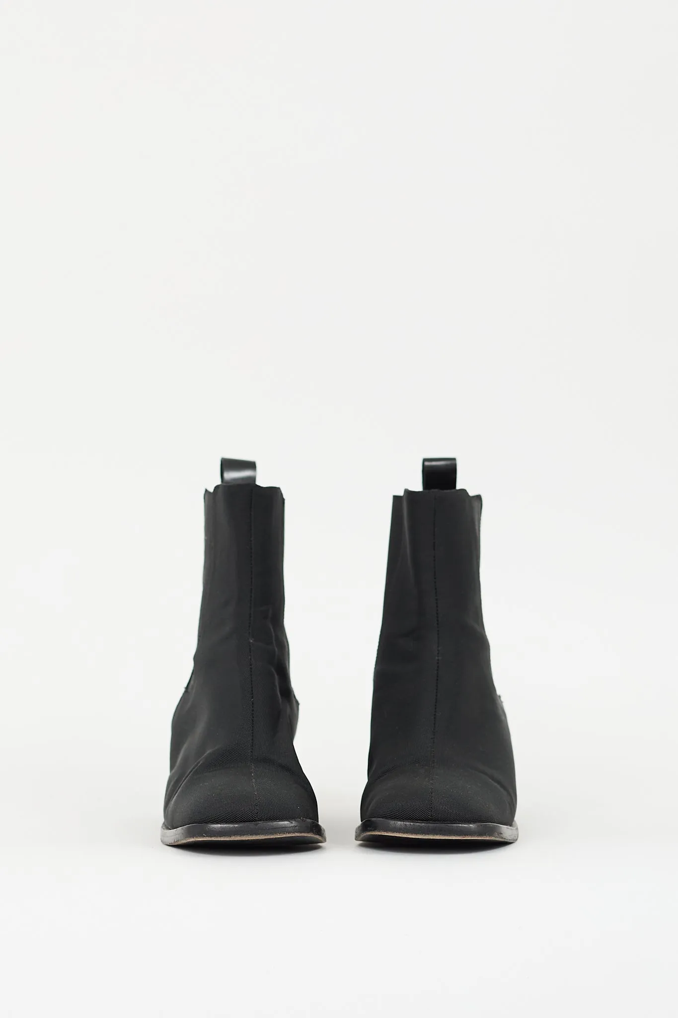Black Canvas Chelsea Ankle Boot
