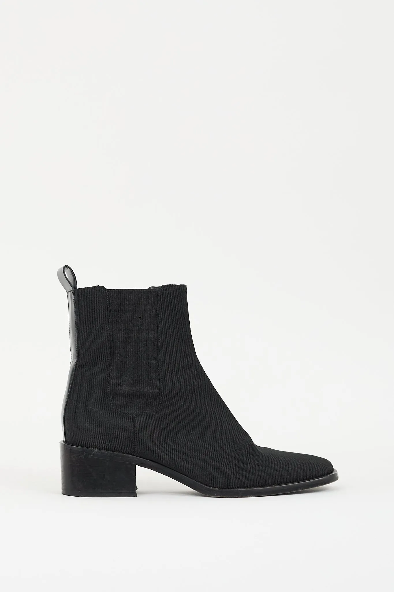 Black Canvas Chelsea Ankle Boot