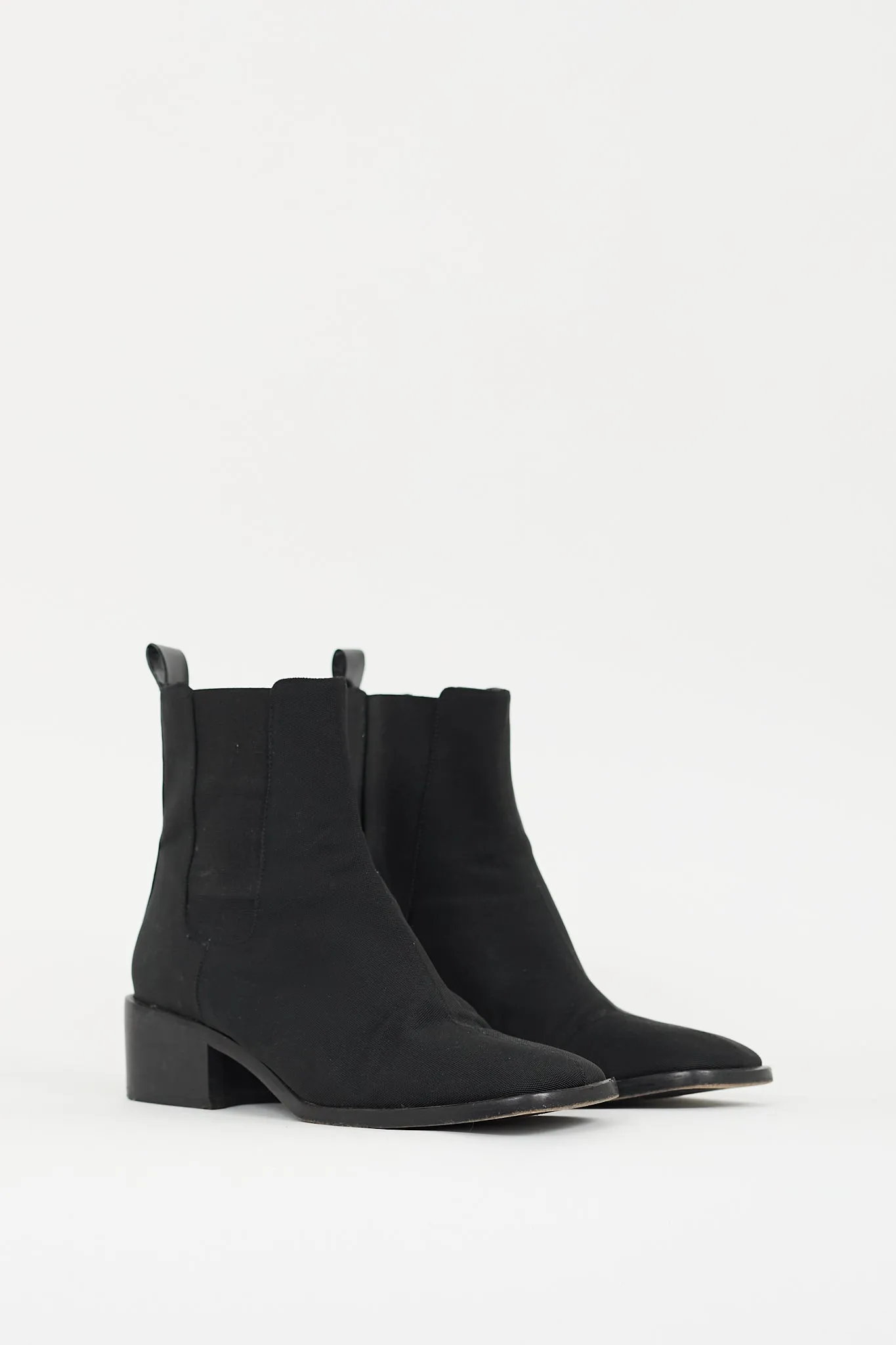 Black Canvas Chelsea Ankle Boot