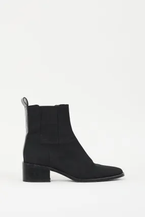 Black Canvas Chelsea Ankle Boot