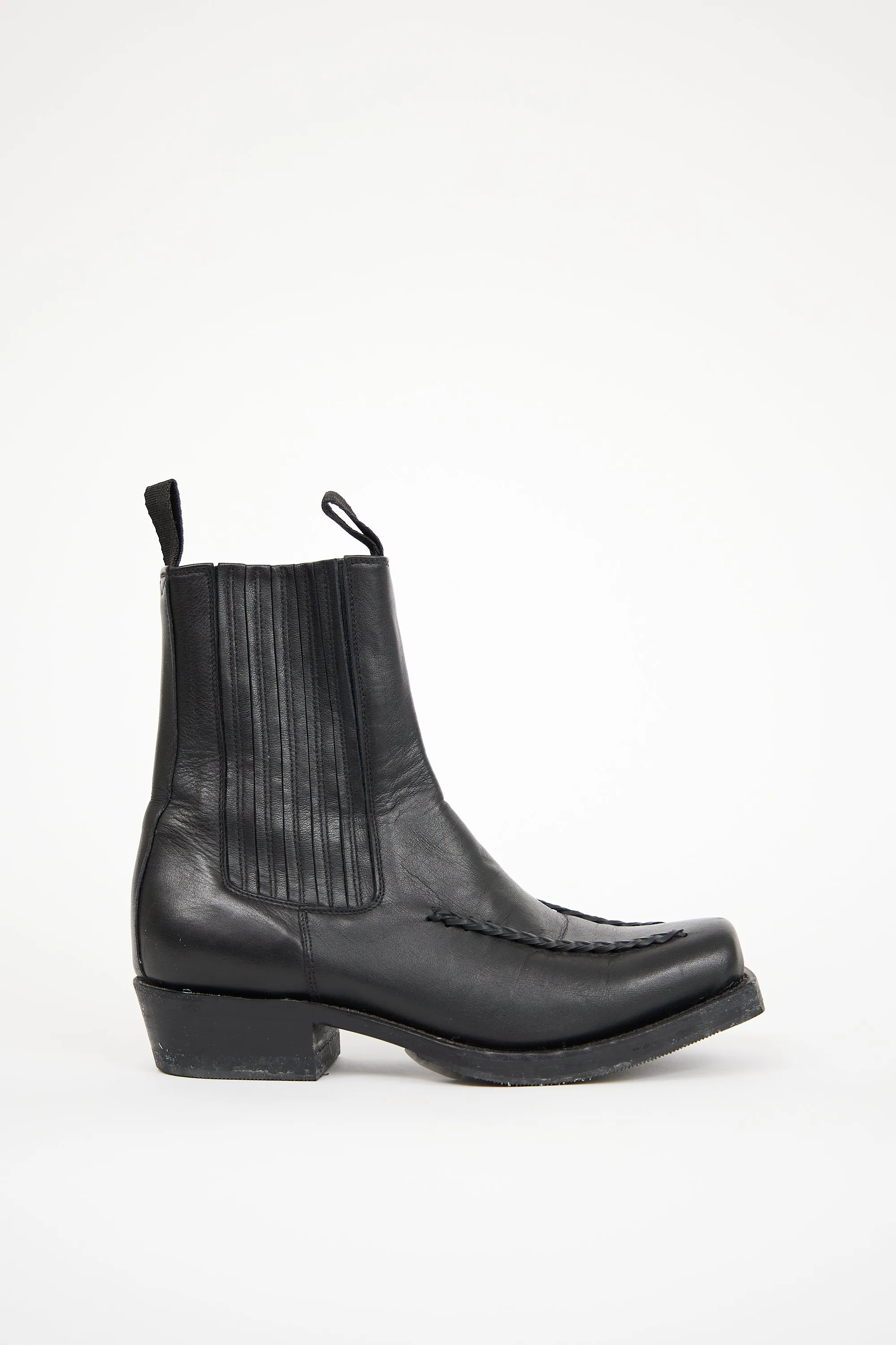 Black Leather Agulla Boot