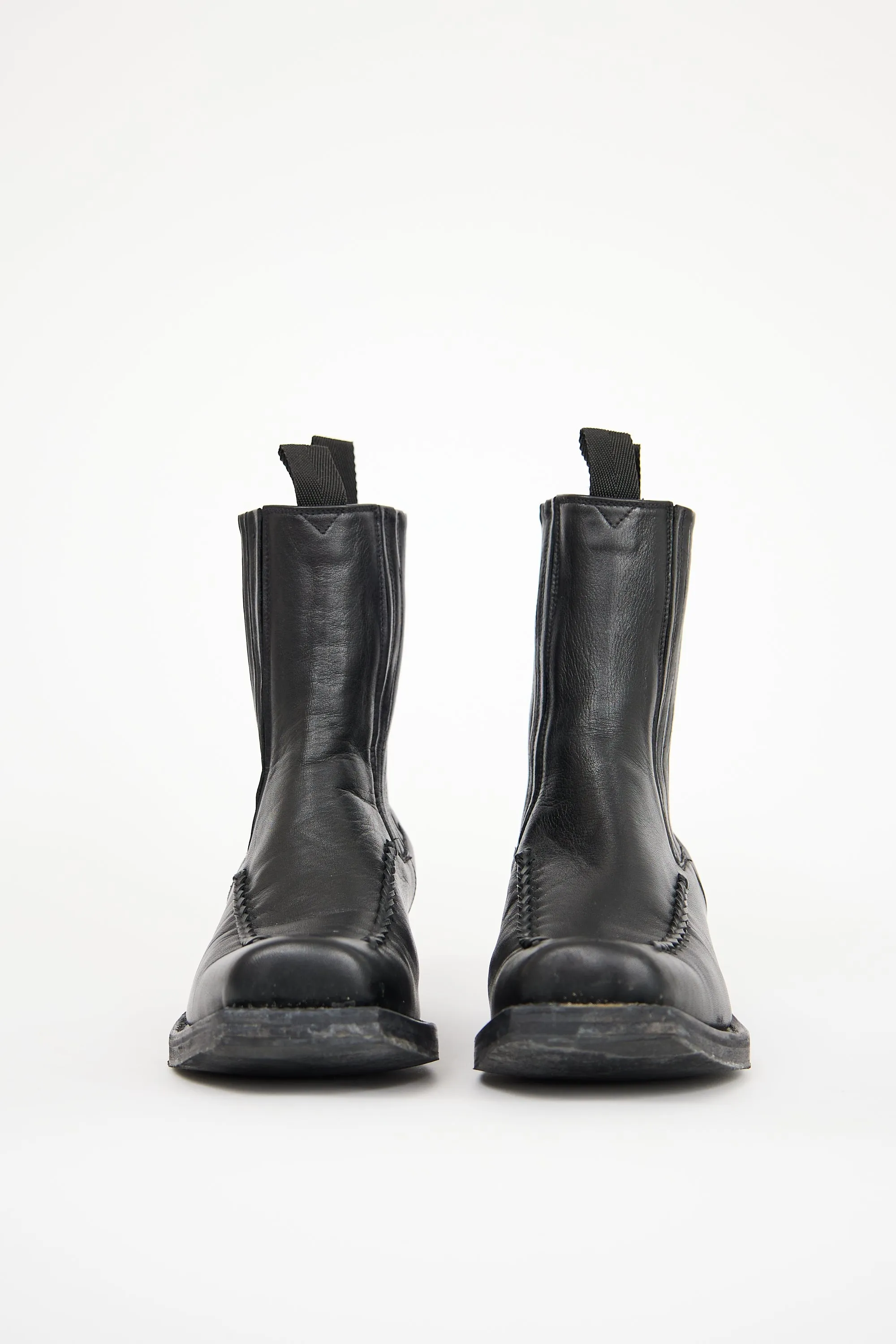 Black Leather Agulla Boot