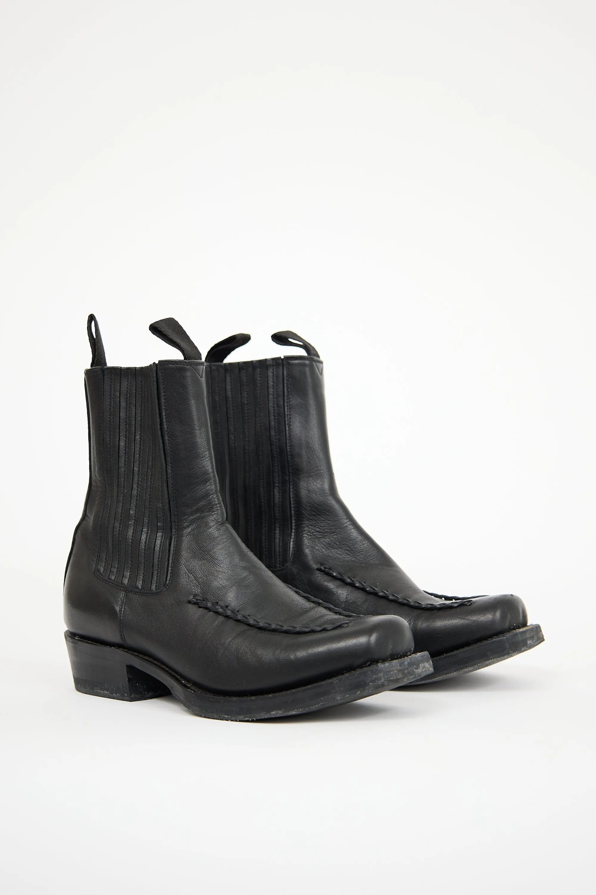 Black Leather Agulla Boot