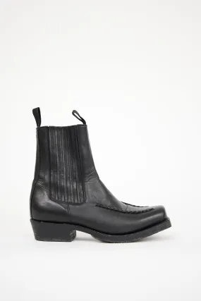 Black Leather Agulla Boot