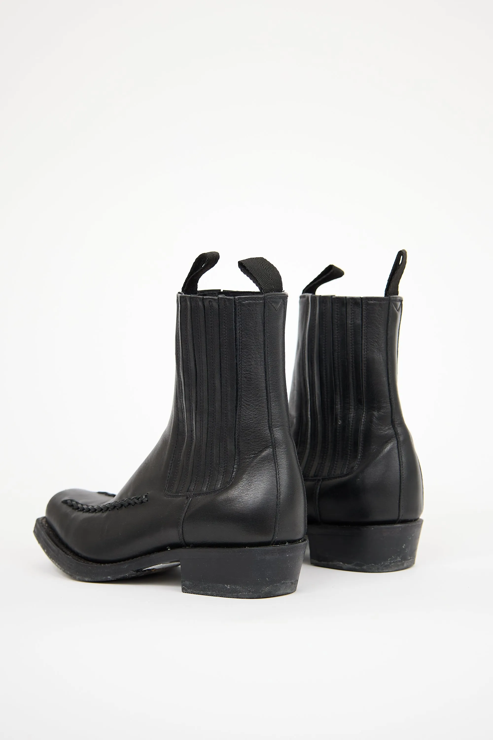 Black Leather Agulla Boot