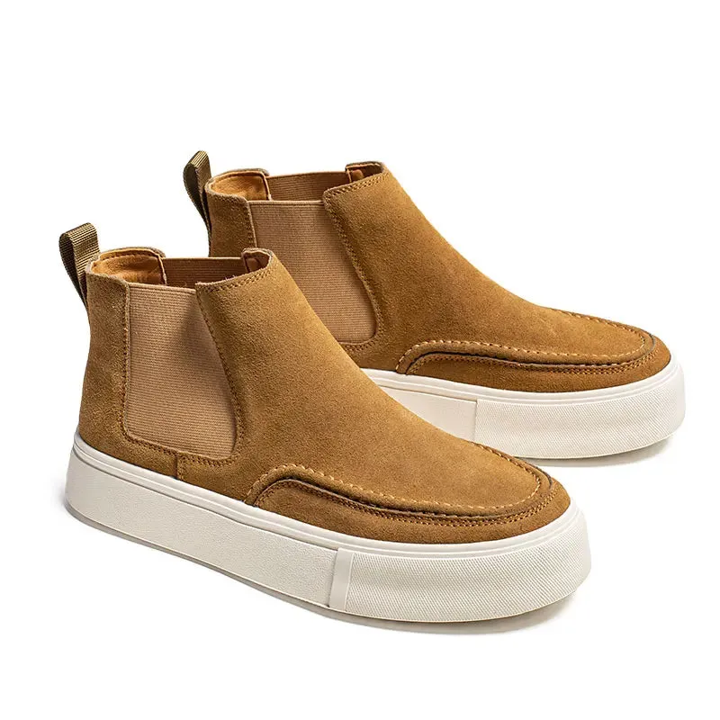 Boots: by BKQU. High-top Soft Boot. Thick-soled Comfort.  Water resistant.