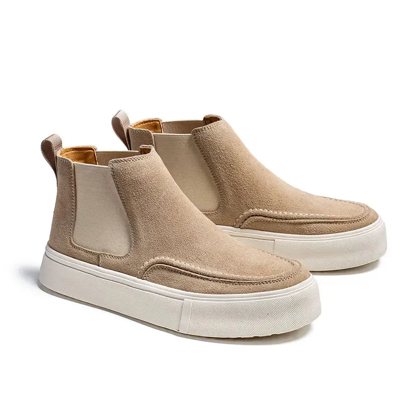 Boots: by BKQU. High-top Soft Boot. Thick-soled Comfort.  Water resistant.