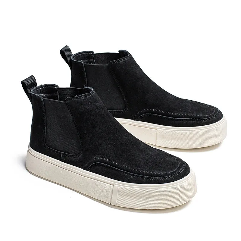 Boots: by BKQU. High-top Soft Boot. Thick-soled Comfort.  Water resistant.