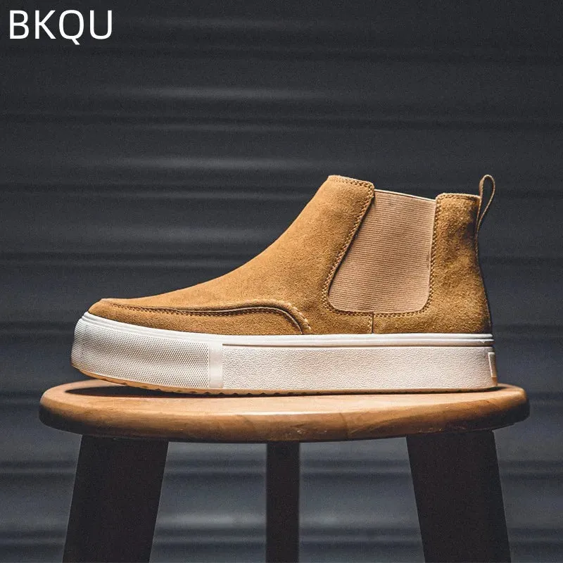 Boots: by BKQU. High-top Soft Boot. Thick-soled Comfort.  Water resistant.