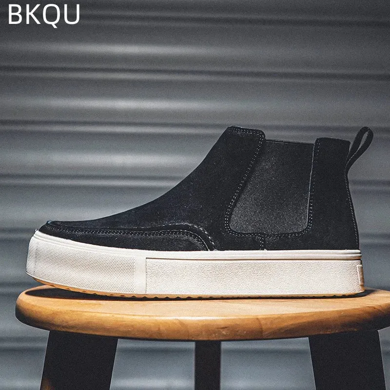 Boots: by BKQU. High-top Soft Boot. Thick-soled Comfort.  Water resistant.