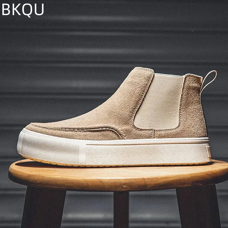 Boots: by BKQU. High-top Soft Boot. Thick-soled Comfort.  Water resistant.