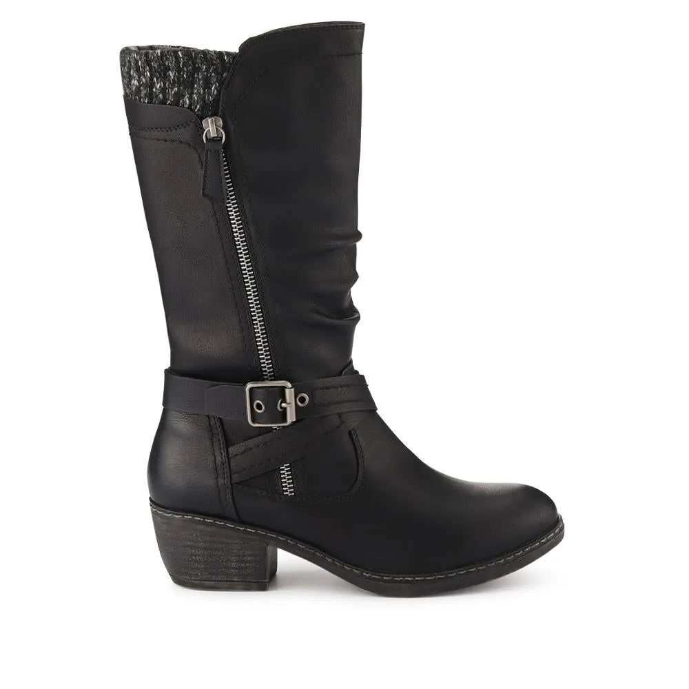 Buckle-Detailed Slouch Long Boots - WOIL40021 / 326 323