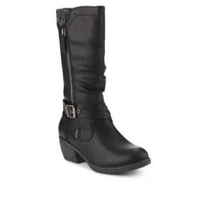 Buckle-Detailed Slouch Long Boots - WOIL40021 / 326 323