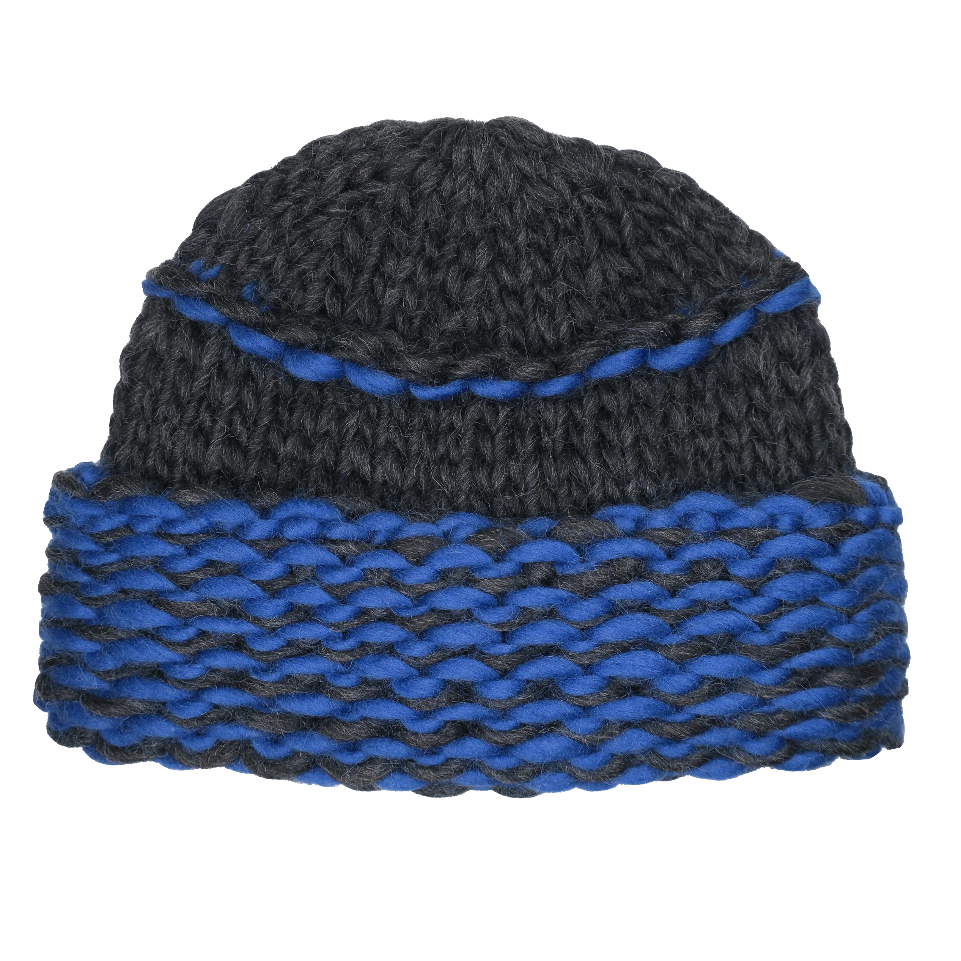 Bulky Hat - Charcoal/Blue