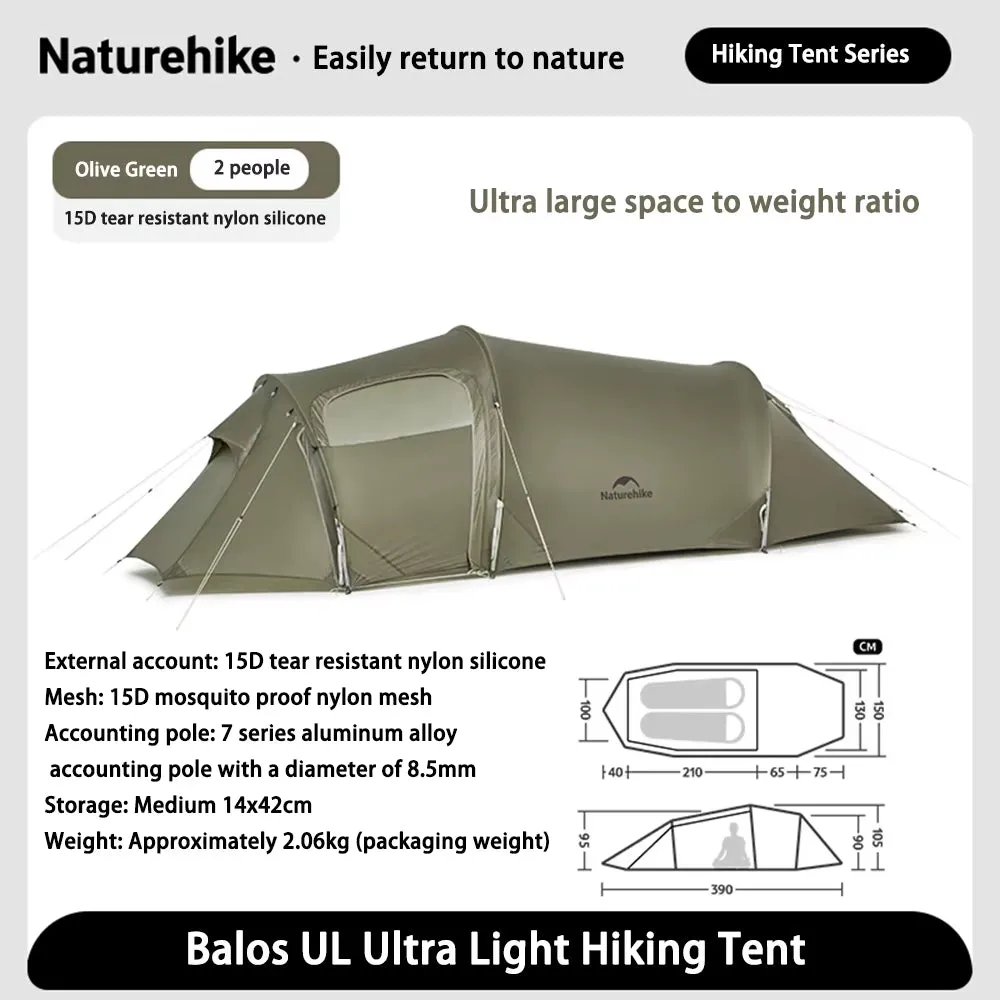 Camping Outdoor Tunnel Tent Living Travel Tent Windproof Rainproof Portable Lightweight Hiking Tent for 2-3 Person