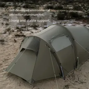 Camping Outdoor Tunnel Tent Living Travel Tent Windproof Rainproof Portable Lightweight Hiking Tent for 2-3 Person