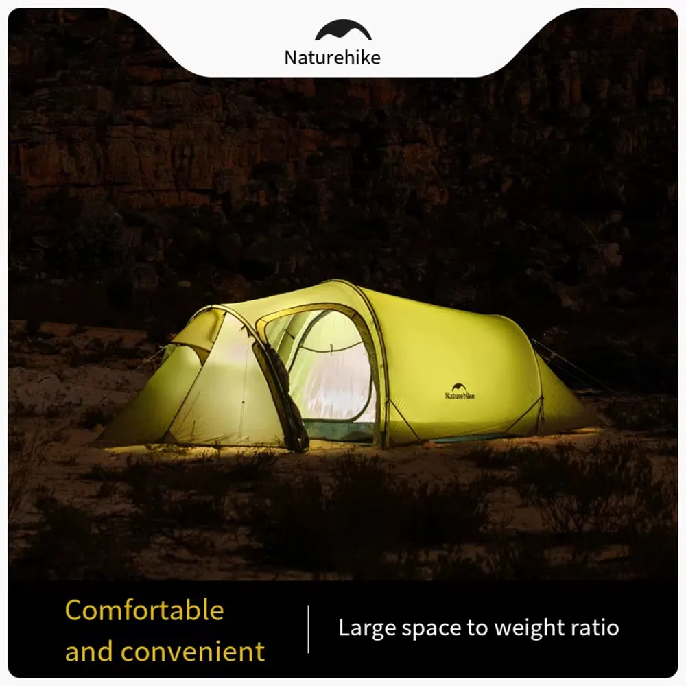 Camping Outdoor Tunnel Tent Living Travel Tent Windproof Rainproof Portable Lightweight Hiking Tent for 2-3 Person
