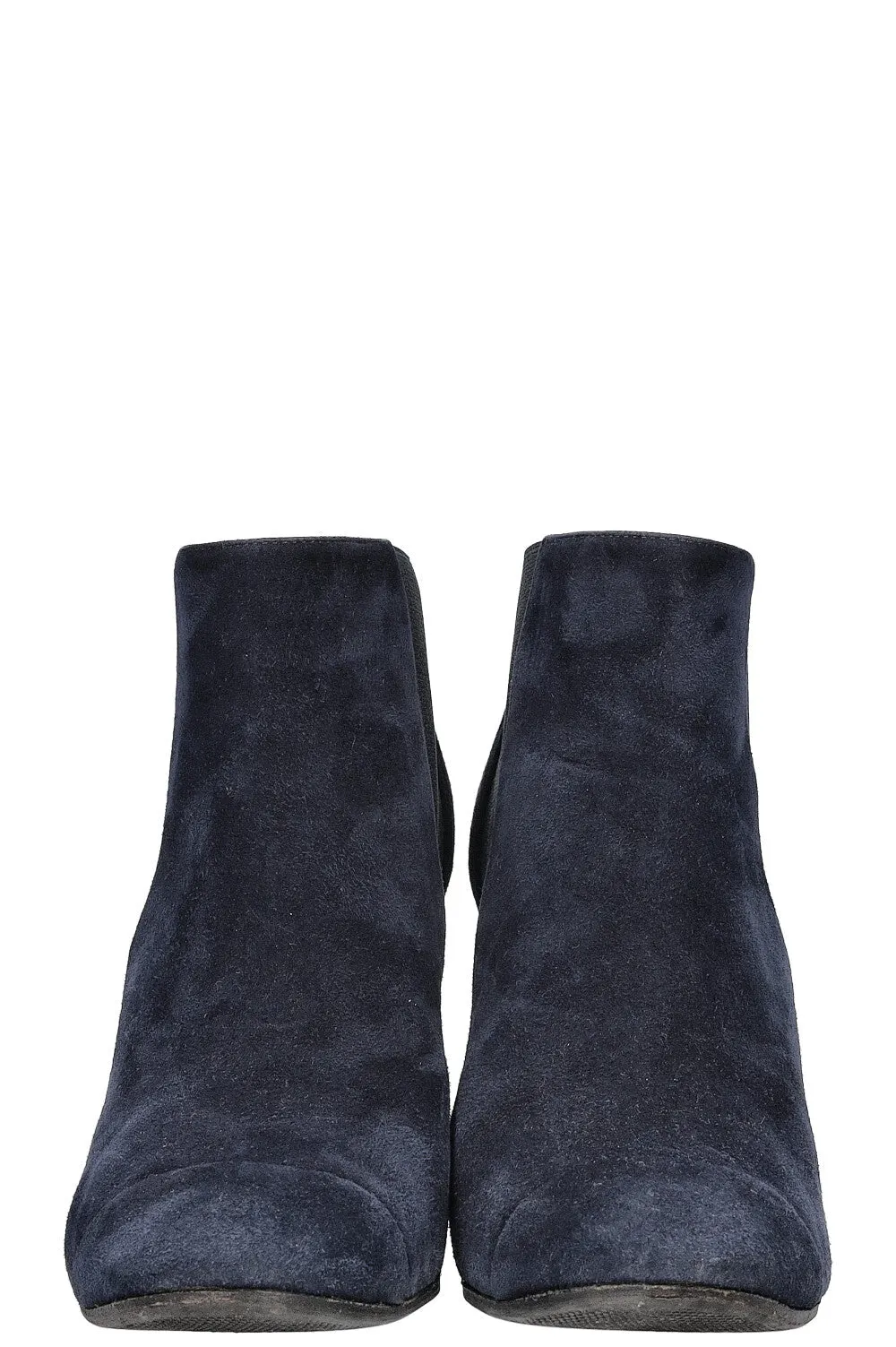 CHANEL Chelsea Boots Suede Navy