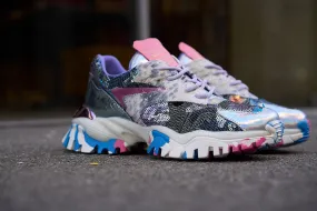 CLJD Sneaker med lilla paljetter og rosa og bl sle