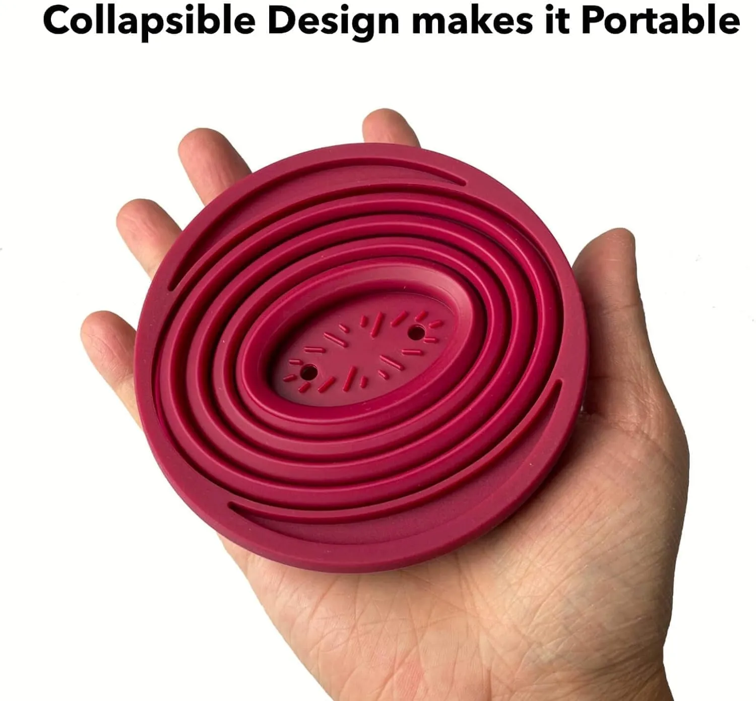 Collapsible Silicone Pour Over Coffee Dripper for Camping - Reusable Coffee Filter Holder in Red