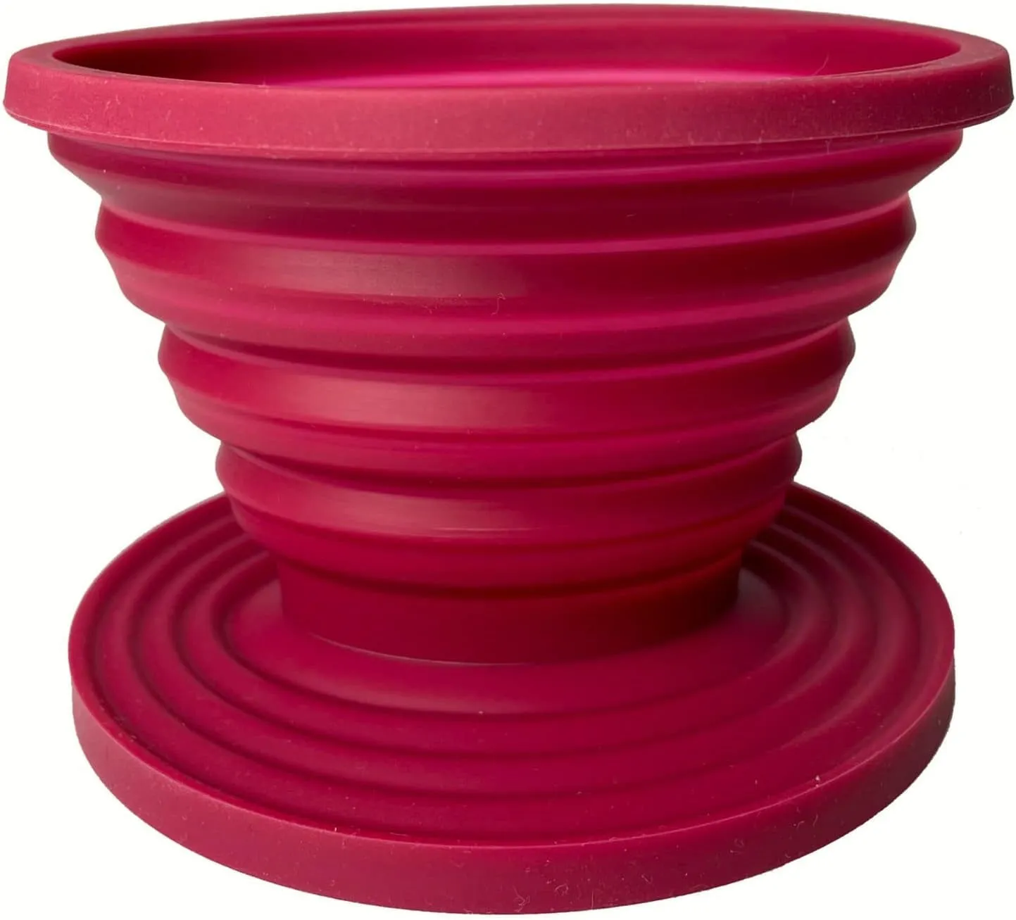 Collapsible Silicone Pour Over Coffee Dripper for Camping - Reusable Coffee Filter Holder in Red