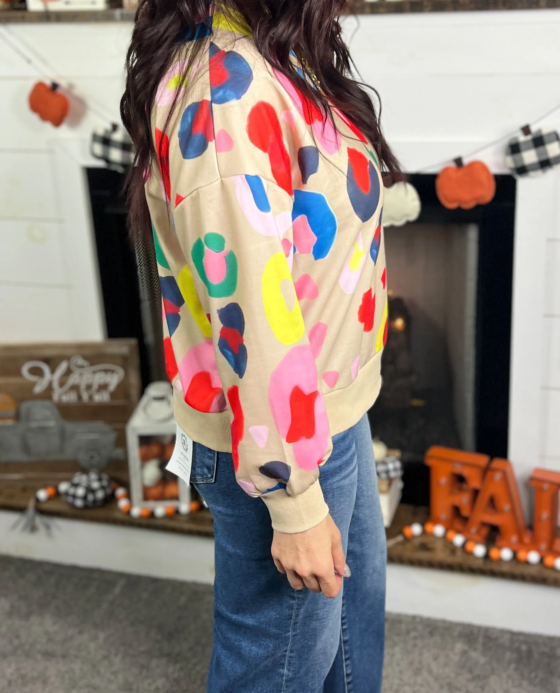 Colorful Leopard Pullover