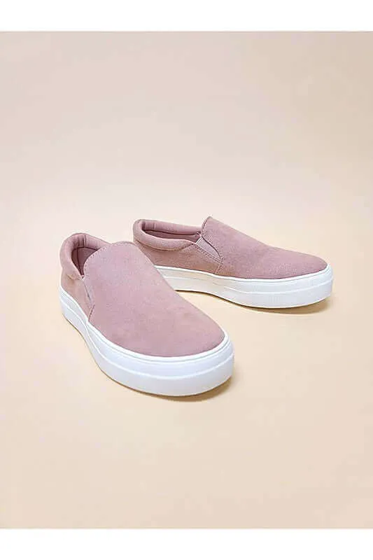 Dark Mauve Slip On Casual Sneakers