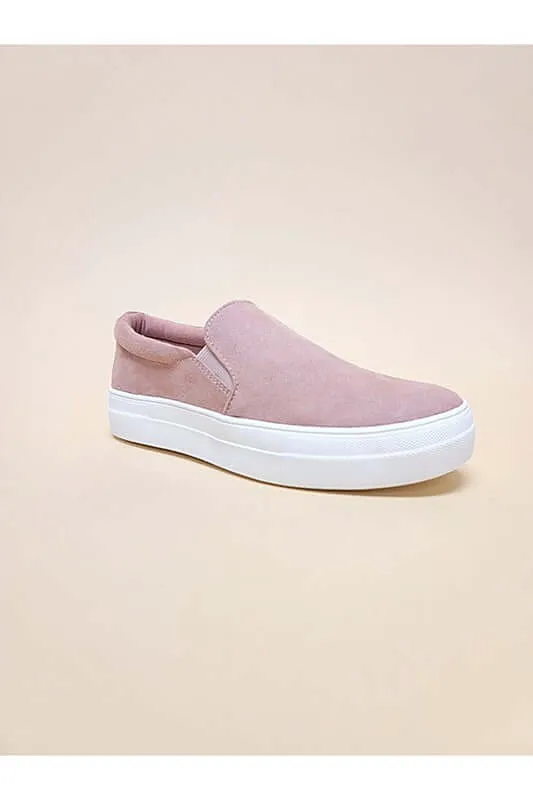 Dark Mauve Slip On Casual Sneakers