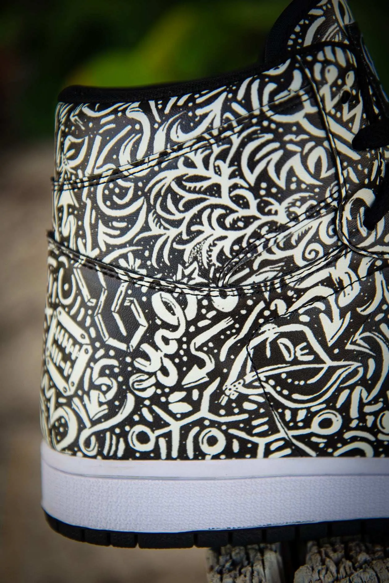 Devious Doodle Pattern Old School Ladies High Top Sneakers