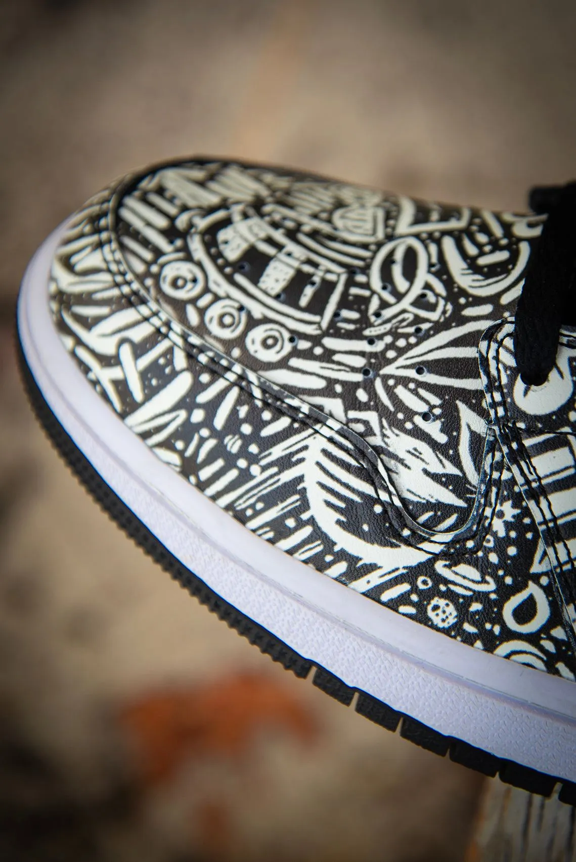 Devious Doodle Pattern Old School Ladies High Top Sneakers