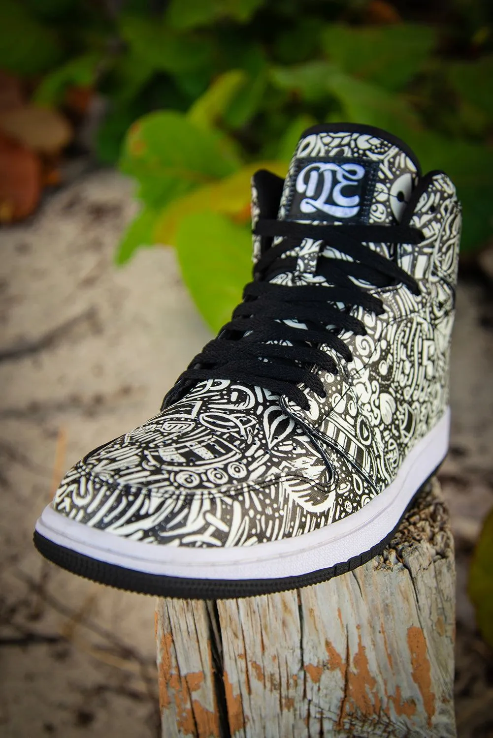 Devious Doodle Pattern Old School Ladies High Top Sneakers