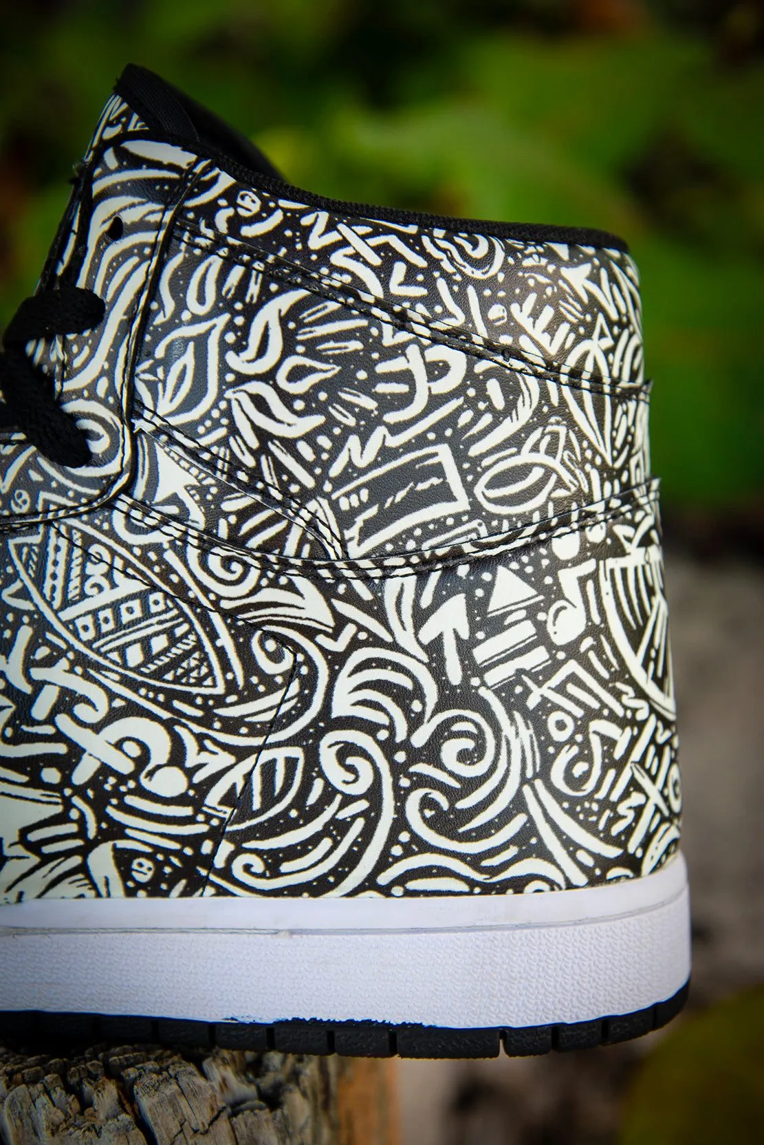Devious Doodle Pattern Old School Ladies High Top Sneakers
