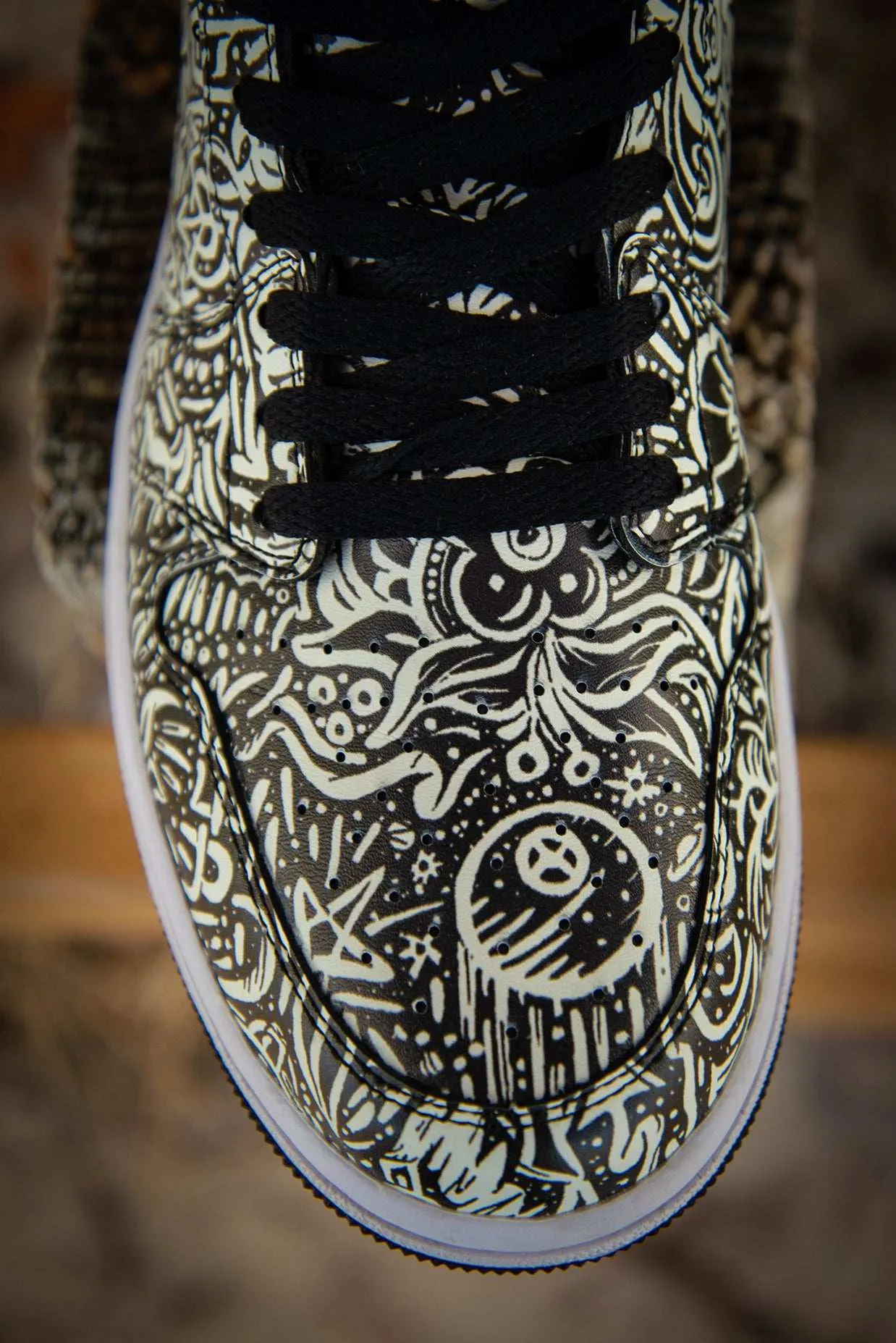 Devious Doodle Pattern Old School Ladies High Top Sneakers