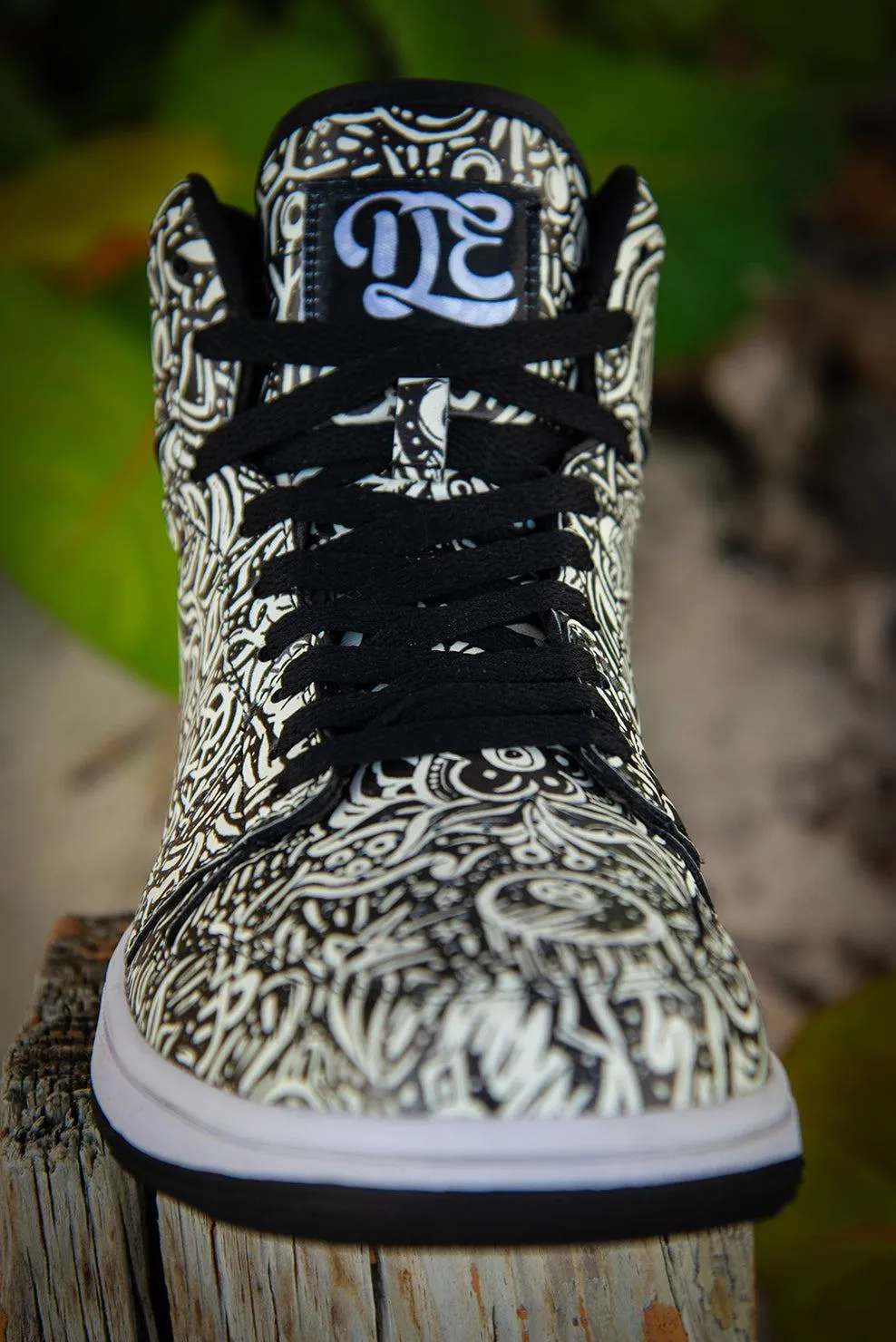 Devious Doodle Pattern Old School Ladies High Top Sneakers