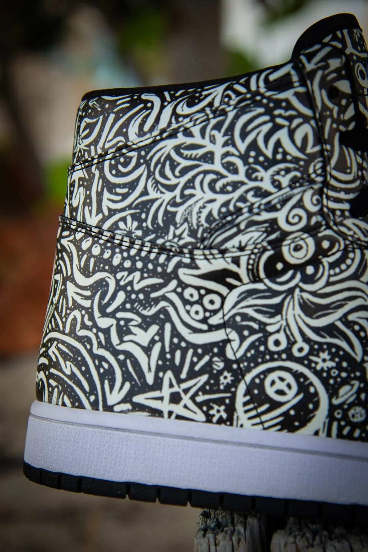 Devious Doodle Pattern Old School Ladies High Top Sneakers