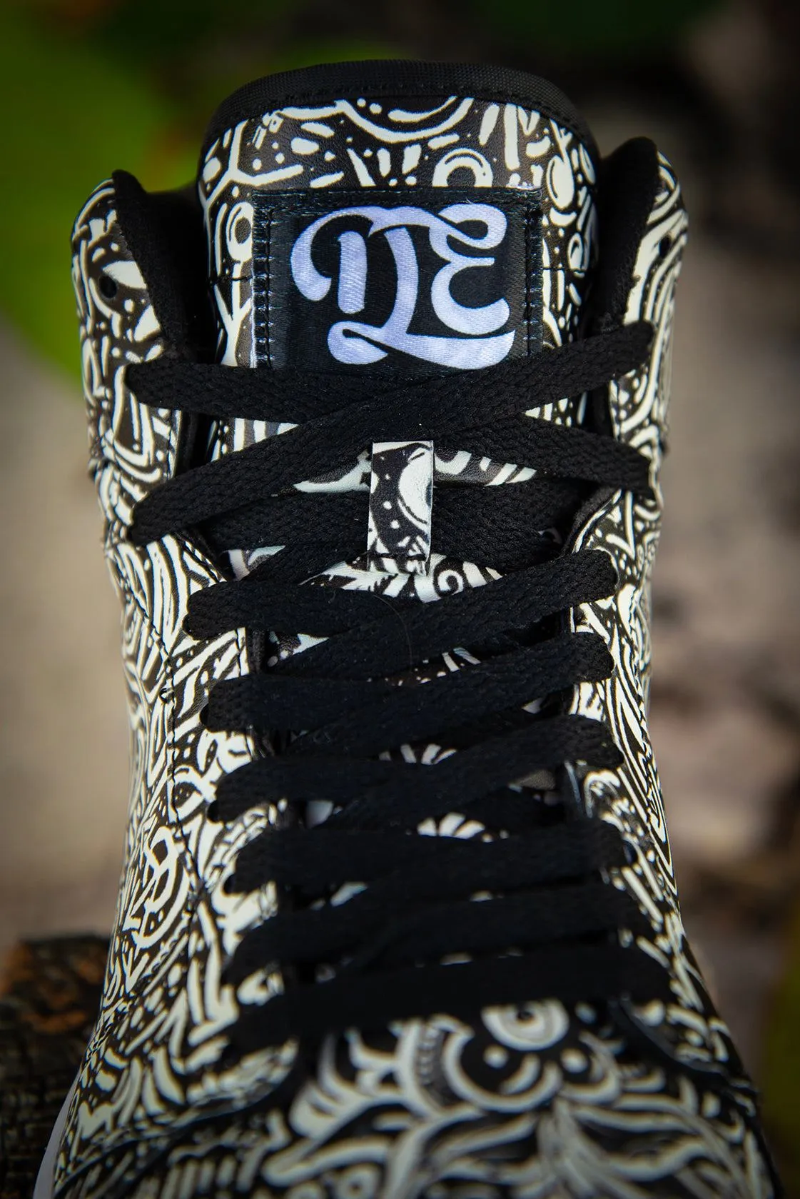 Devious Doodle Pattern Old School Ladies High Top Sneakers