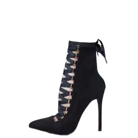 Funki Buys | Boots | Women's Lace Up High Heel Ankle Boots
