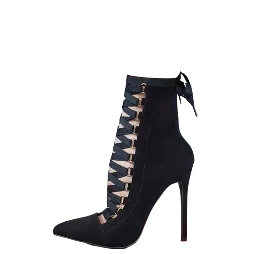 Funki Buys | Boots | Women's Lace Up High Heel Ankle Boots