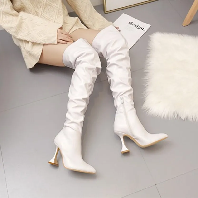 Funki Buys | Boots | Women's Over The Knee  Faux Leather Boot