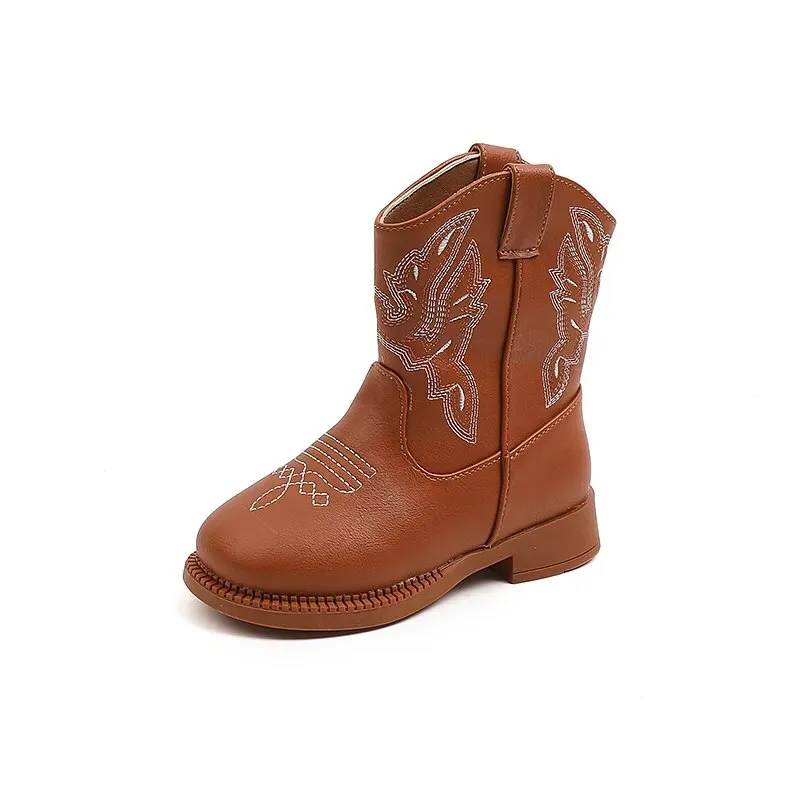 Girls Boots Kids Chelsea Ankle Boots Retro Girls Knight Boots Versatile Cowboy Boots
