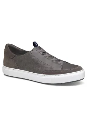 J & M Collection Anson Stretch Lace-to-Toe in Grey English Suede/Sheepskin