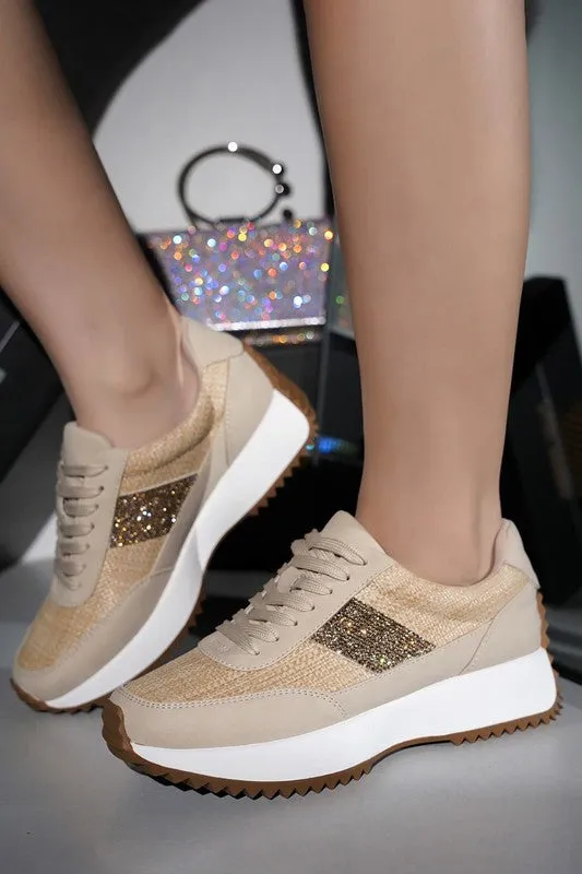 JACINTHIA-Platform Low Top Lace Up Sneakers